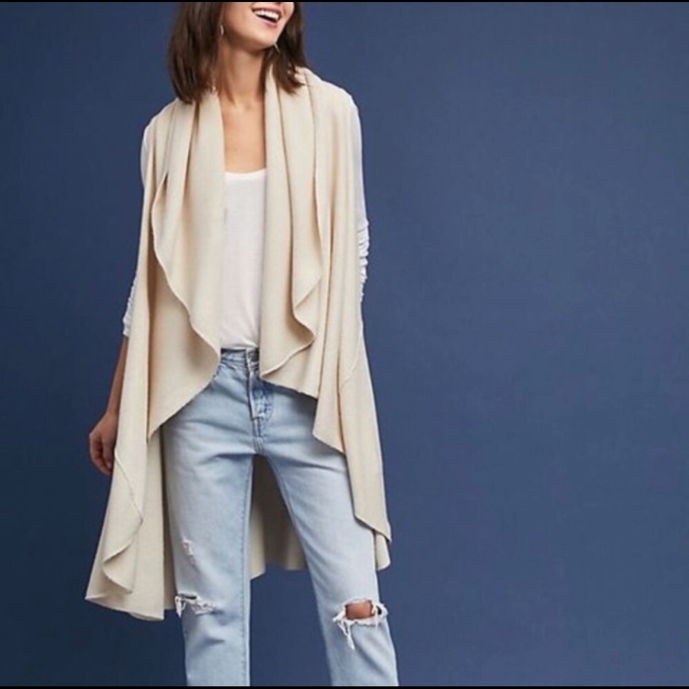 Anthropologie Cascades Shawl Cream